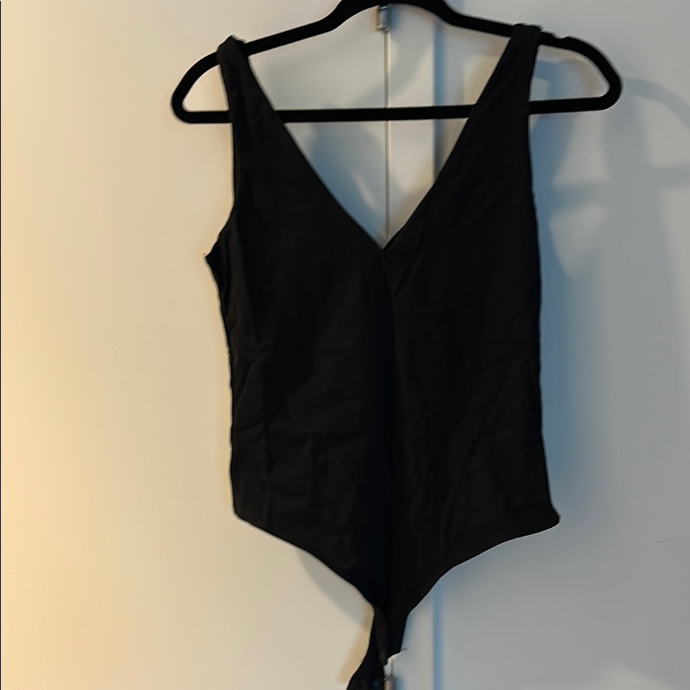 Black V-Neck Bodysuit